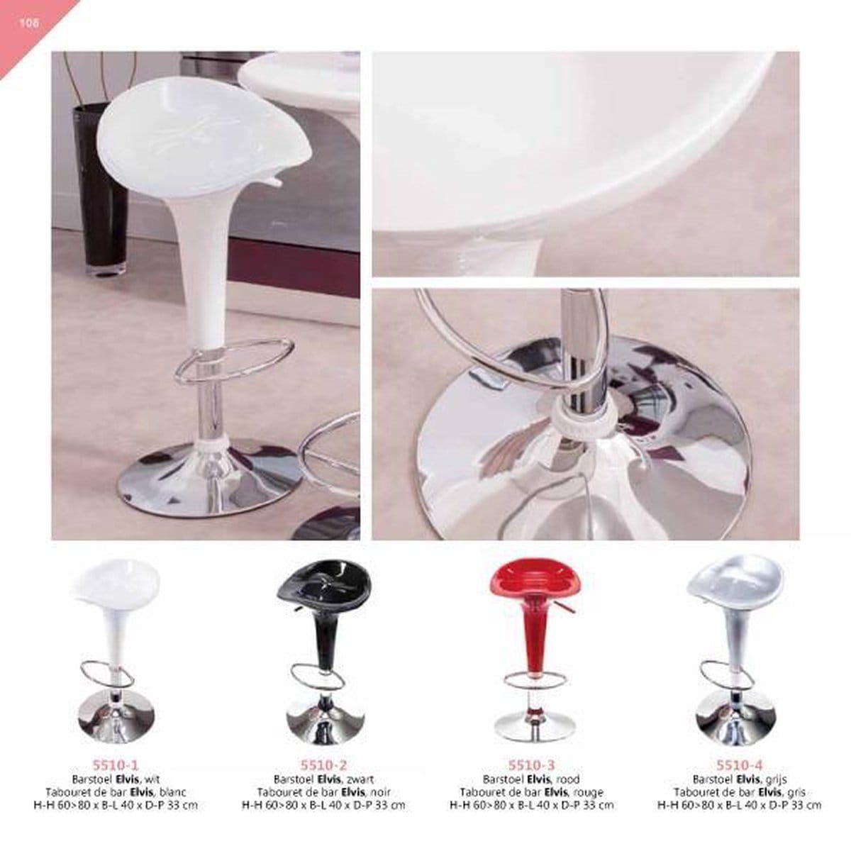 Barstoel met Aluminium Leuning | Modern & Verstelbaar